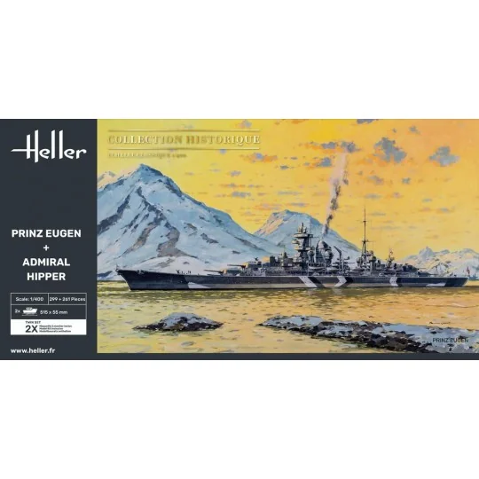 Twin Set Prinz Eugen + Admiral Hipper, 1/400 - Heller 85083 Twin Set Prinz Eugen + Admiral Hipper, 1/400 - Heller 85083