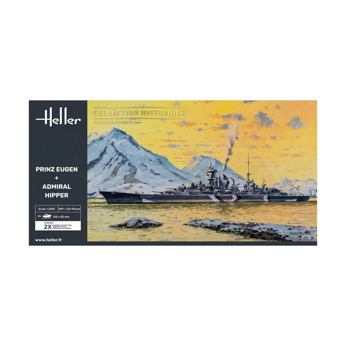 Twin Set Prinz Eugen + Admiral Hipper, 1/400 - Heller 85083 Twin Set Prinz Eugen + Admiral Hipper, 1/400 - Heller 85083