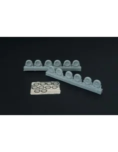 F4U Corsair - F6F Hellcat wheels (five types), 1/144 - Brengun BRL1...