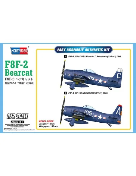 [NO_DESC] F8F-2 Bearcat, 1/72 - Hobby Boss 87269