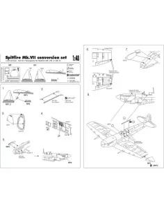 Spitfire Mk VII conversion set, 1/48 - Brengun BRL48002 2