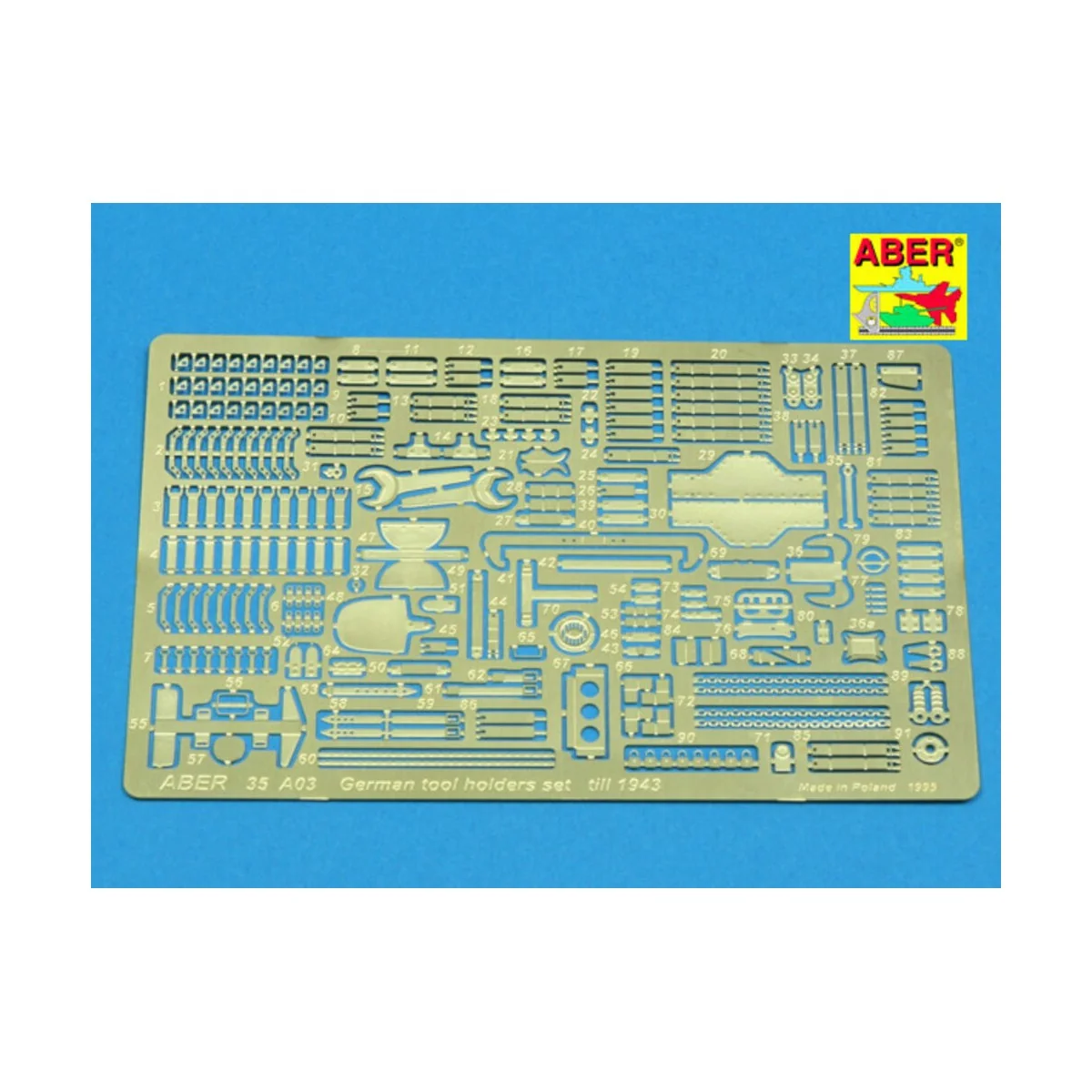 German tool holders set till 1943, 1/35 - Aber Models 35 A003 German tool holders set till 1943, 1/35 - Aber Models 35 A003