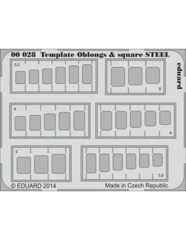 Template oblongs & square STEEL - Eduard Accessories 00028