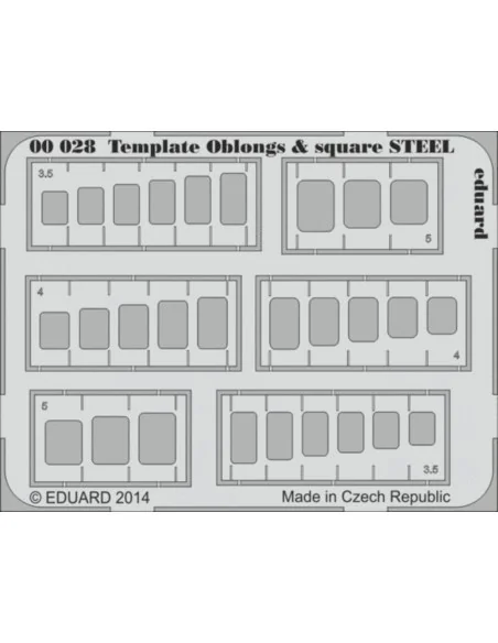 Template oblongs & square STEEL - Eduard Accessories 00028