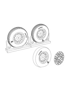 F4U Corsair Block Thread Wheels set, 1/48 - Brengun BRL48114
