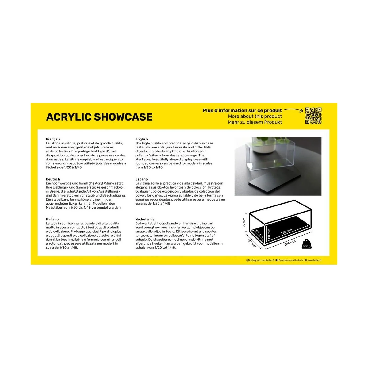 Acrylic Showcase, 252 x 127 x 80 mm - Heller 95201 Acrylic Showcase, 252 x 127 x 80 mm - Heller 95201