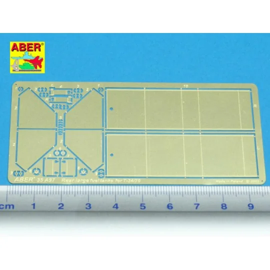 Rear large fuel tanks for T-34/76, 1/35 - Aber Models 35 A097 Rear large fuel tanks for T-34/76, 1/35 - Aber Models 35 A097