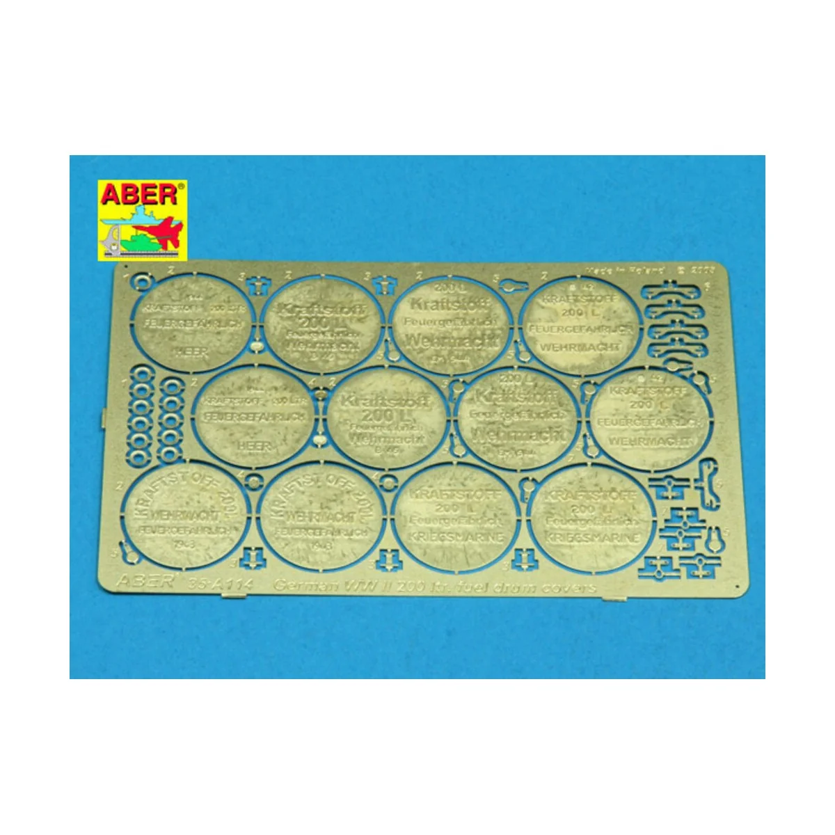 German WW II 200 Itr. fuel drum covers, 1/35 - Aber Models 35 A114