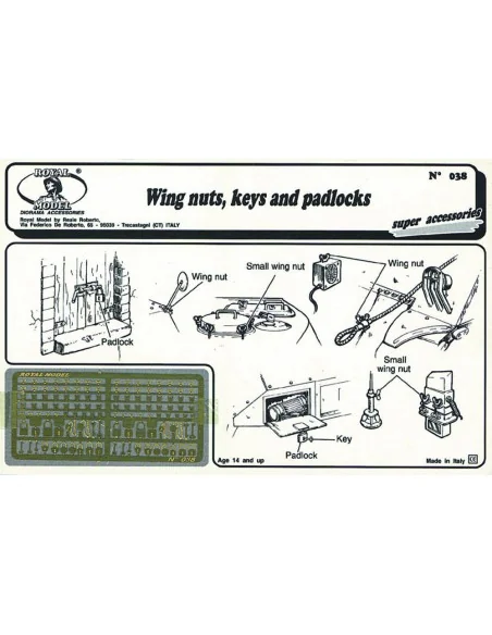 [NO_DESC] Wing nuts, keys and padlock, 1/35 - Royal Model RM038