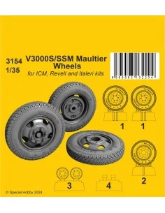 V3000S/SSM Maultier Wheels / for ICM kits, 1/35 - CMK 129-3154 2