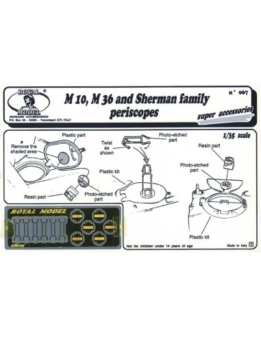 [NO_DESC] Sherman family periscopes, 1/35 - Royal Model RM067