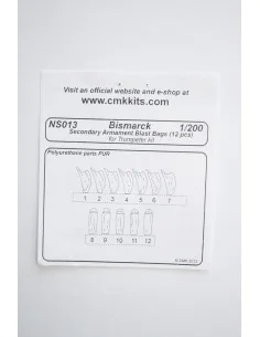 Bismarck Secondary Armam.Blast Bags 12pc, 1/200 - CMK 129-NS013 2