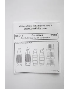 Bismarck 8 m Cutter 2pcs.f.TRU, 1/200 - CMK 129-NS014 2