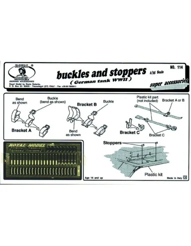[NO_DESC] Buckles and stoppers German tank, 1/35 - Royal Model RM114