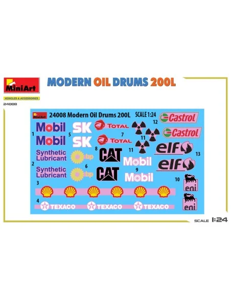 Modern Oil Drums 200L, 1/24 - MiniArt 24008