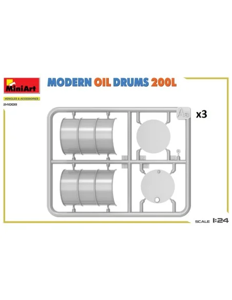 Modern Oil Drums 200L, 1/24 - MiniArt 24008