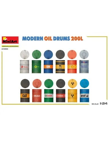 Modern Oil Drums 200L, 1/24 - MiniArt 24008