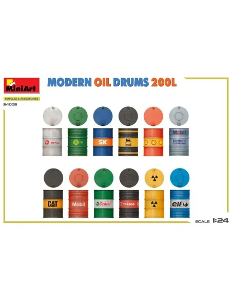 Modern Oil Drums 200L, 1/24 - MiniArt 24008