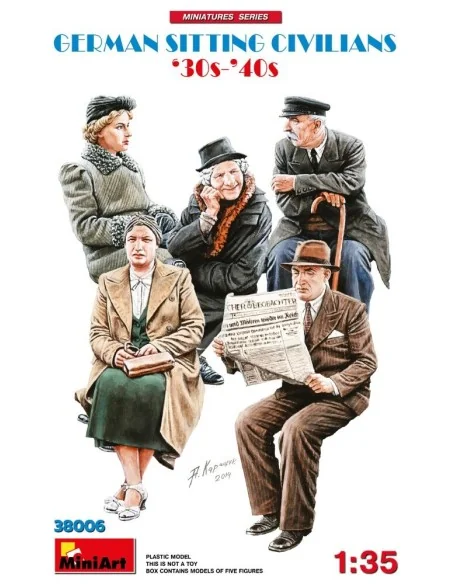 German Sitting Civilians '30s-'40s, 1/35 - MiniArt 38006