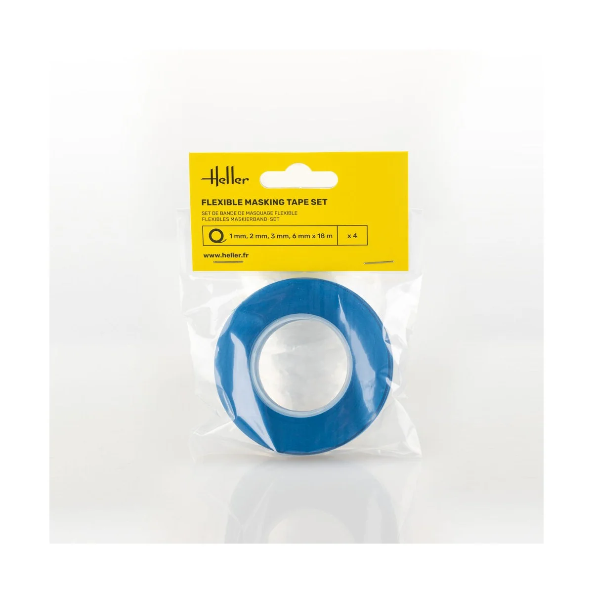 Flexible masking tape set (1, 2, 3, 6 mm x 18 m) - Heller 99014