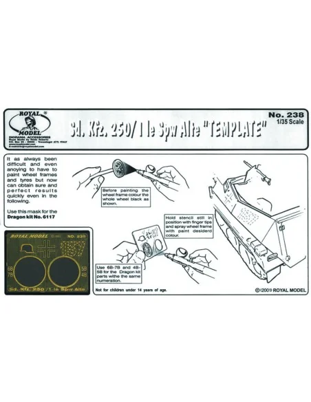 Sd.Kfz. 250/1 le Spw Alte TEPMPLATE, 1/35 - Royal Model RM238
