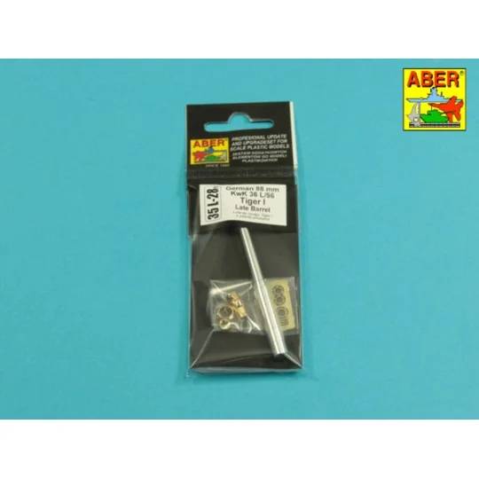 German 88mm KwK36/L56 Tiger I late barrel - Aber Models 35 L-028N