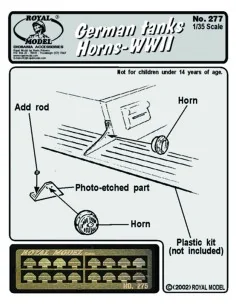 Horns (for German tanks-WWII, 1/35 - Royal Model RM277