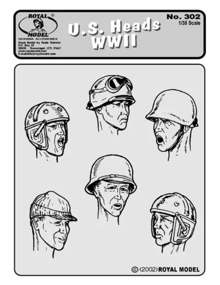 [NO_DESC] U.S. Heads WWII, 1/35 - Royal Model RM302