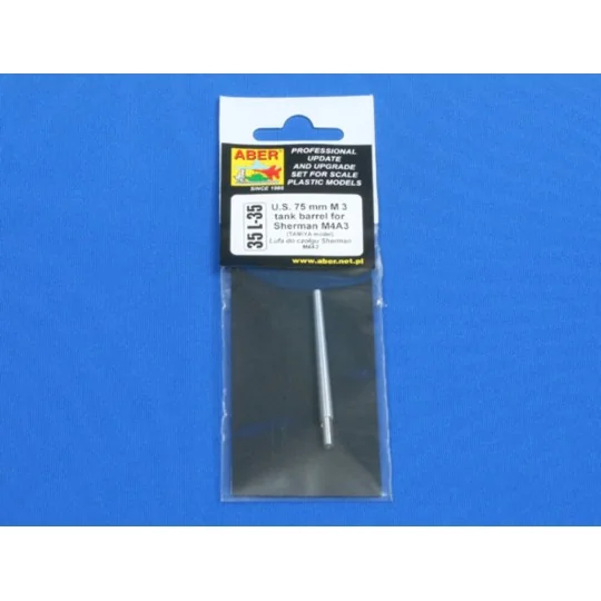 U.S. 75mm tank Barrel for Sherman M4A3, 1/35 - Aber Models 35 L-035 U.S. 75mm tank Barrel for Sherman M4A3, 1/35 - Aber Models 35 L-035