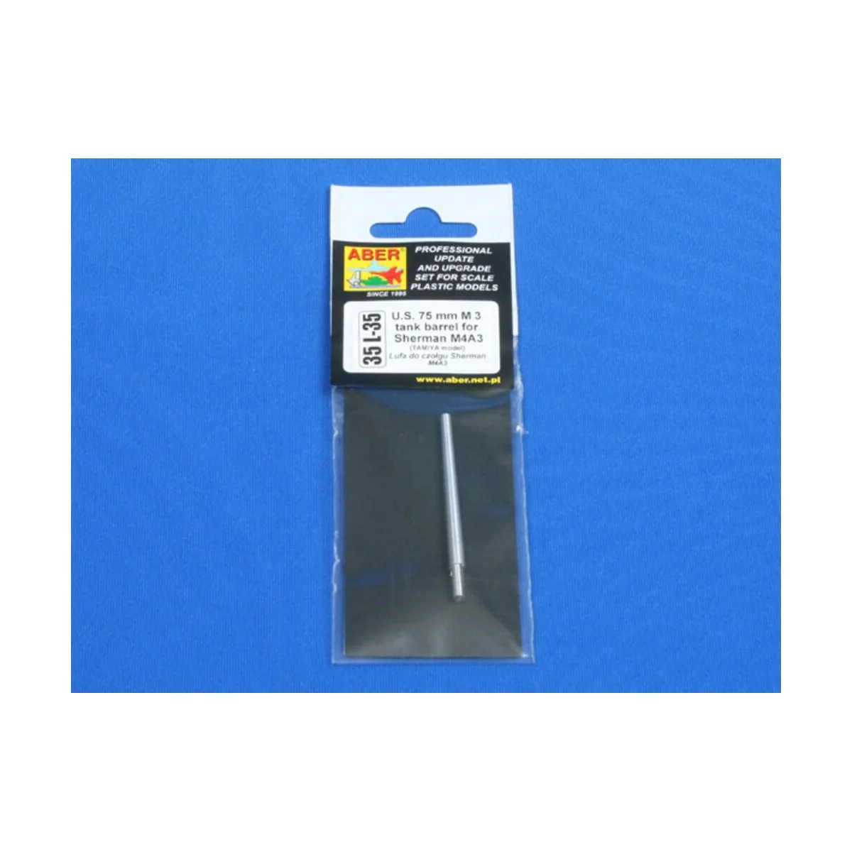 U.S. 75mm tank Barrel for Sherman M4A3, 1/35 - Aber Models 35 L-035 U.S. 75mm tank Barrel for Sherman M4A3, 1/35 - Aber Models 35 L-035