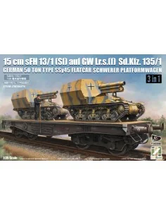 15 cm sFH 13/1 (Sf)auf Gw Lrs.(f )Sd.Kfz.135/1 with German 50 Ton T...