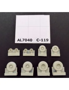 C-119 Boxcar wheels late version, 1/72 - Plus model AL7040