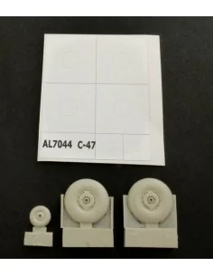 C-47 Skytrain wheels with cover, 1/72 - Plus model AL7044