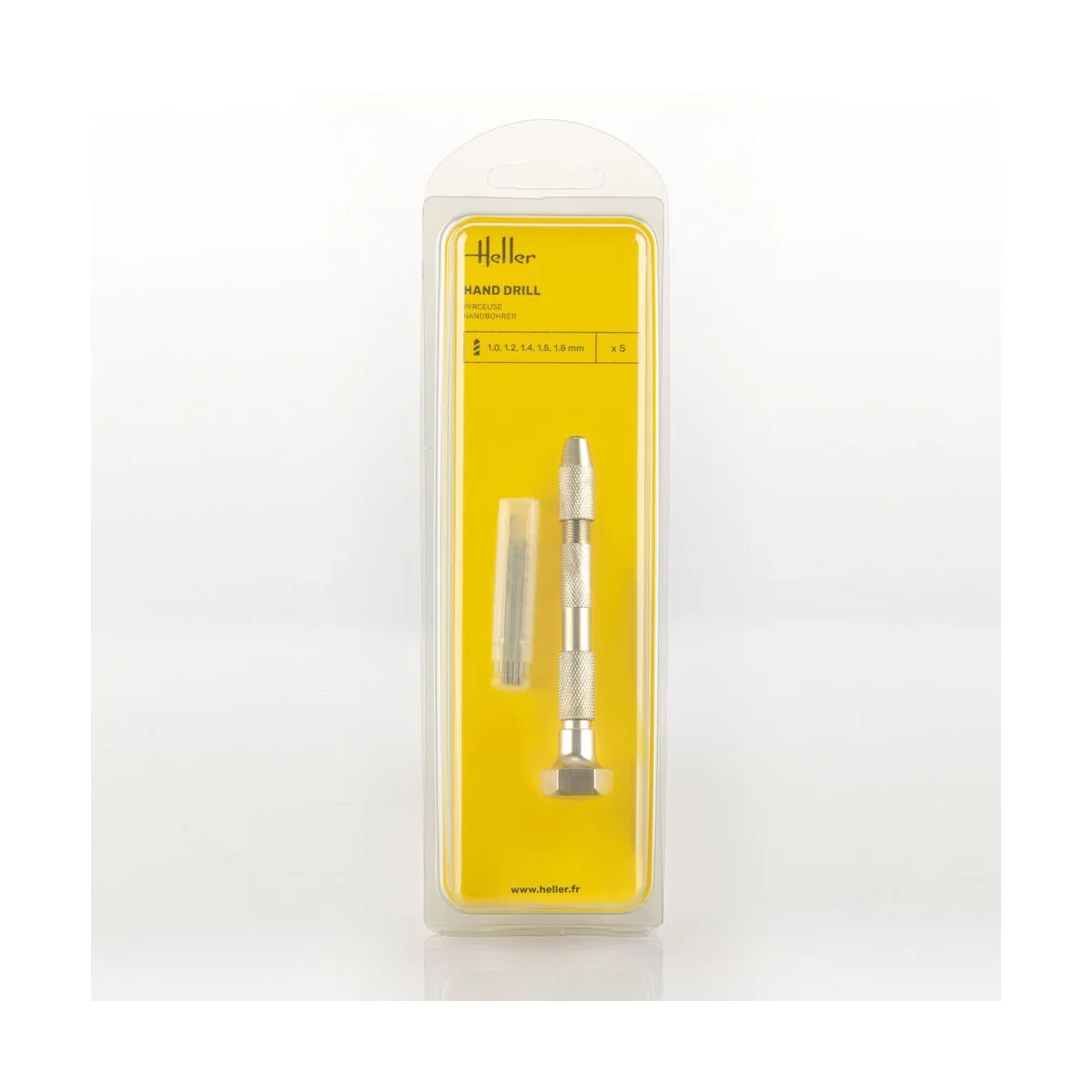 Hand drill with five drills (1, 1.2, 1.4, 1.5, 1.8 mm) - Heller 99019