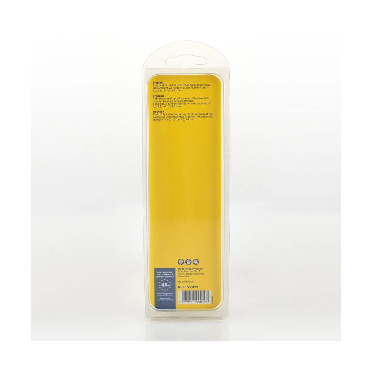 Hand drill with five drills (1, 1.2, 1.4, 1.5, 1.8 mm) - Heller 99019