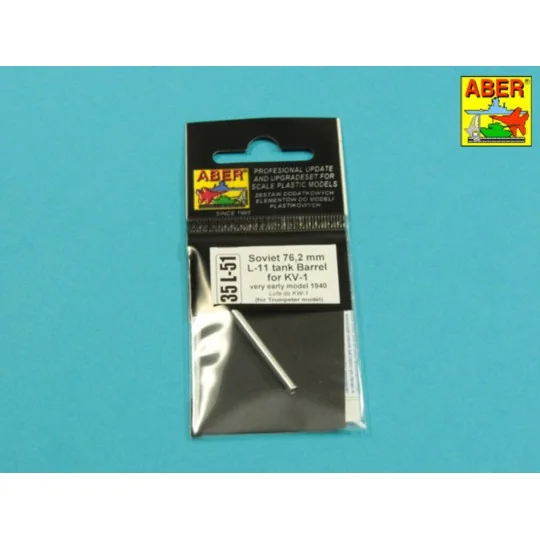 Soviet 76, 2mm L-11 tank barrel for KV-1, 1/35 - Aber Models 35 L-051 Soviet 76, 2mm L-11 tank barrel for KV-1, 1/35 - Aber Models 35 L-051