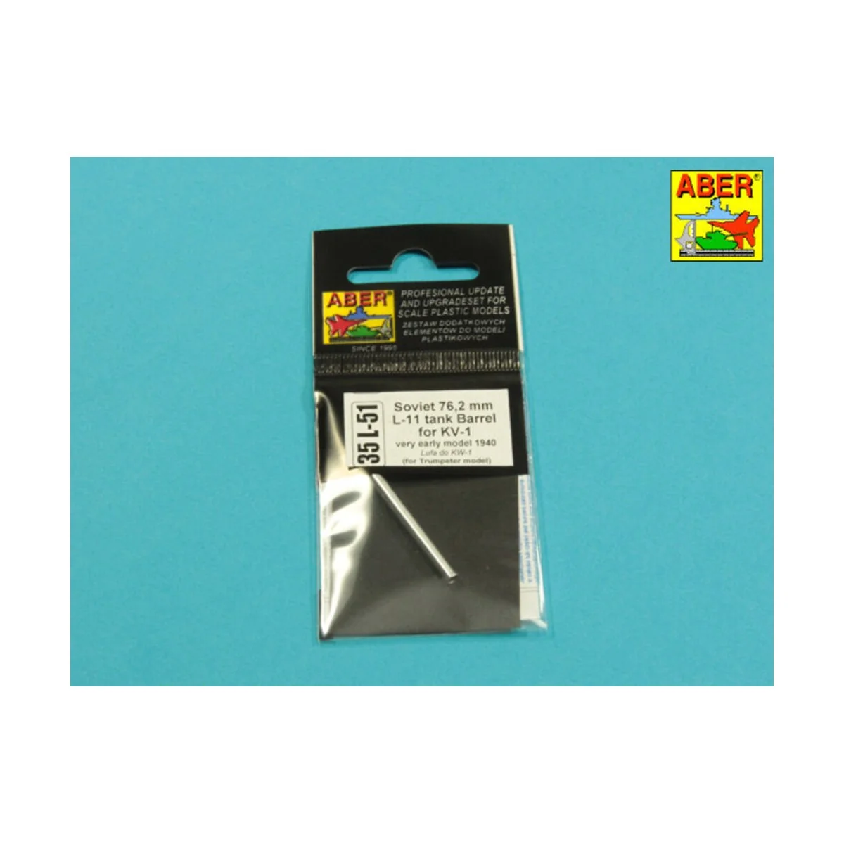 Soviet 76, 2mm L-11 tank barrel for KV-1, 1/35 - Aber Models 35 L-051 Soviet 76, 2mm L-11 tank barrel for KV-1, 1/35 - Aber Models 35 L-051