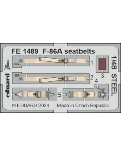 F-86A seatbelts STEEL CLEAR PROP, 1/48 - Eduard Accessories FE1489