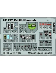 P-47D Thunderbolt Placards, 1/48 - Eduard Accessories FE197