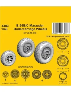 B-26B/C Marauder Undercarriage Wheels / for ICM kit, 1/48 - CMK 129...