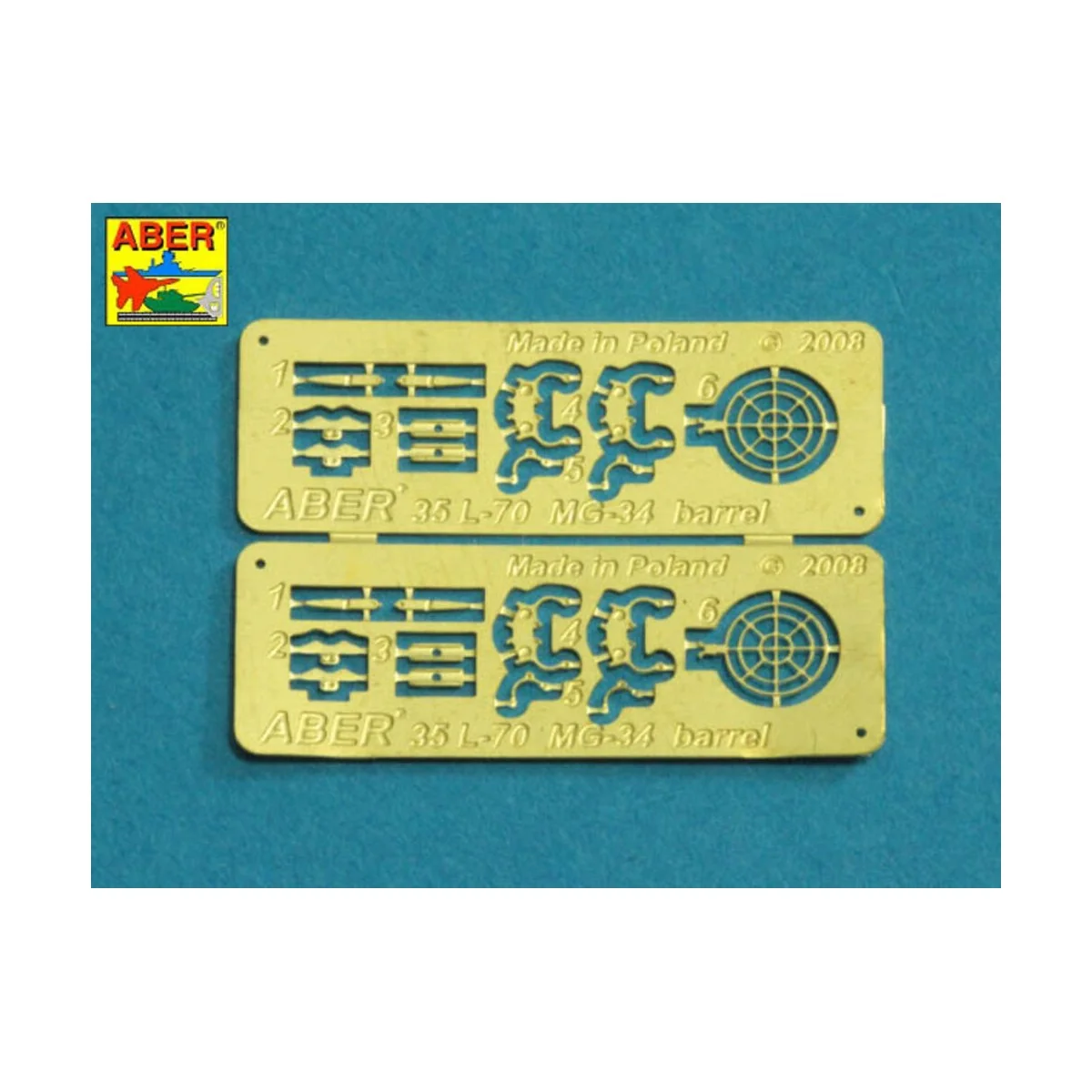 Set of 2 Barrels for German machine guns MG34, 1/35 - Aber Models 3...