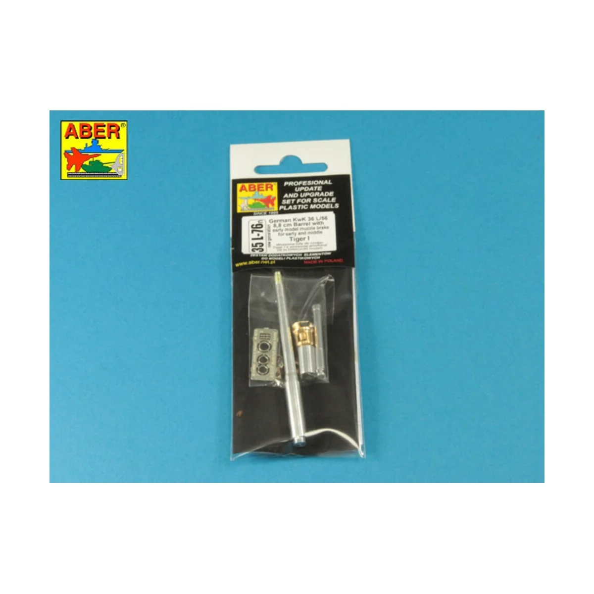 German 88 mm Barrel for Tiger I Early, 1/35 - Aber Models 35 L-076N