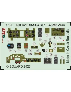 A6M5 Zero SPACE TAMIYA, 1/32 - Eduard Accessories 3DL32033