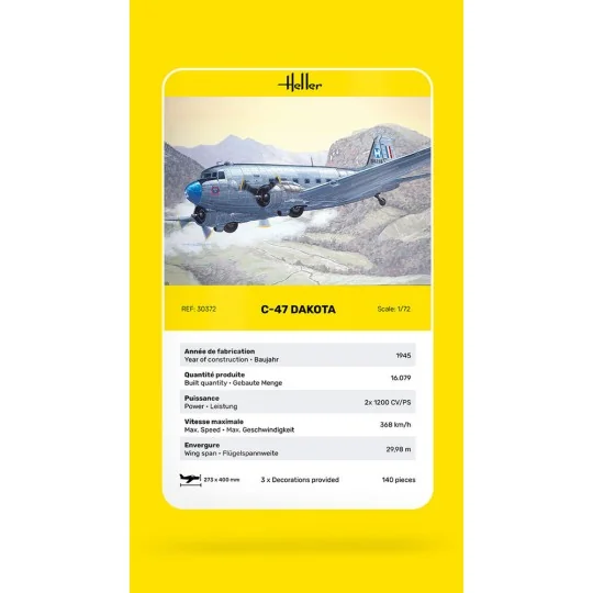 C-47 Dakota, 1/72 - Heller 30372 C-47 Dakota, 1/72 - Heller 30372
