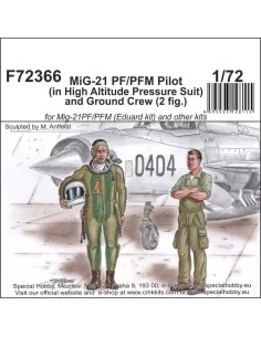 MiG-21 PF/PFM Pilot (in High Altitude Pressure Suit) and Ground Cre...