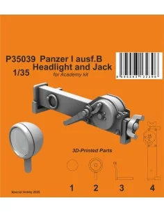 Panzer I ausf.B Headlight and Jack 1/35 / for Academy kit, 1/35 - C...