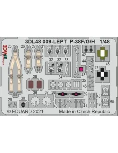 P-38G SPACE 1/48 for TAMIYA, 1/48 - Eduard Accessories 3DL48010