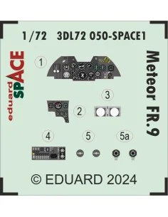 Meteor FR.9 SPACE AIRFIX, 1/72 - Eduard Accessories 3DL72050 2