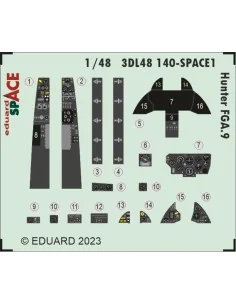 Hunter FGA.9 SPACE 1/48 AIRFIX, 1/48 - Eduard Accessories 3DL48140 2