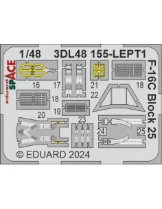 F-16C Block 25 SPACE, 1/48 - Eduard Accessories 3DL48155
